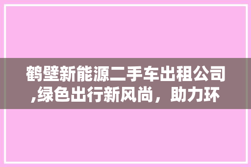 鹤壁新能源二手车出租公司,绿色出行新风尚，助力环保未来