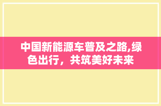 中国新能源车普及之路,绿色出行，共筑美好未来