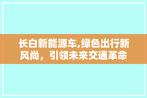 长白新能源车,绿色出行新风尚，引领未来交通革命