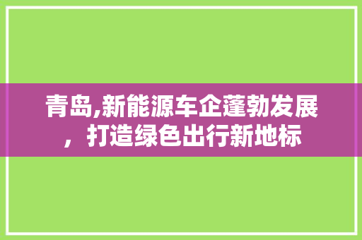 青岛,新能源车企蓬勃发展，打造绿色出行新地标
