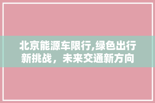北京能源车限行,绿色出行新挑战，未来交通新方向
