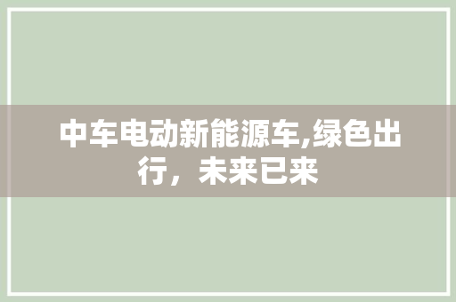 中车电动新能源车,绿色出行，未来已来