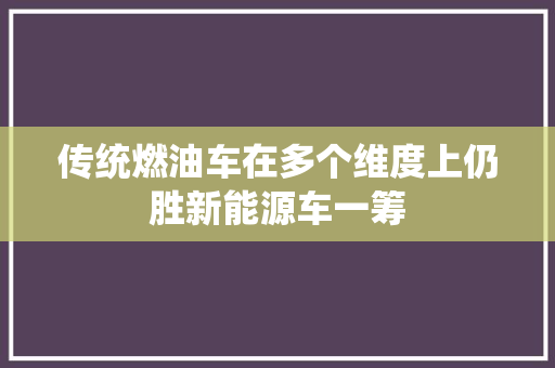 传统燃油车在多个维度上仍胜新能源车一筹