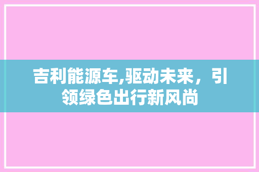 吉利能源车,驱动未来，引领绿色出行新风尚