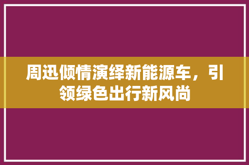 周迅倾情演绎新能源车，引领绿色出行新风尚