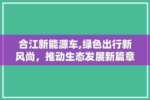 合江新能源车,绿色出行新风尚，推动生态发展新篇章