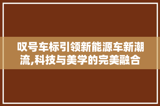 叹号车标引领新能源车新潮流,科技与美学的完美融合