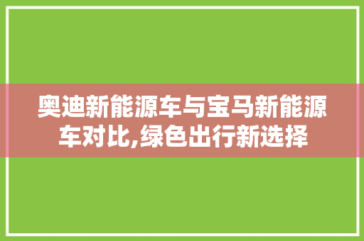奥迪新能源车与宝马新能源车对比,绿色出行新选择