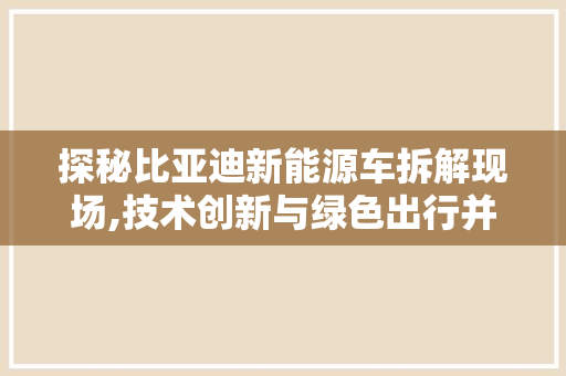 探秘比亚迪新能源车拆解现场,技术创新与绿色出行并行