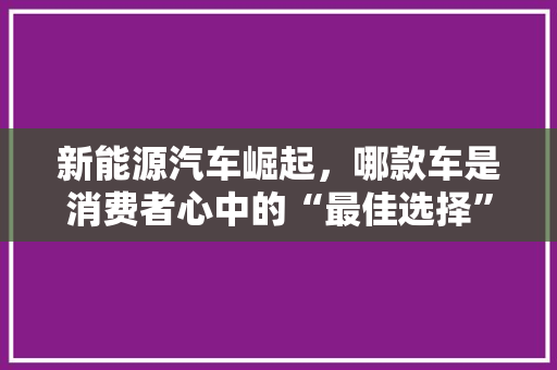新能源汽车崛起，哪款车是消费者心中的“最佳选择”