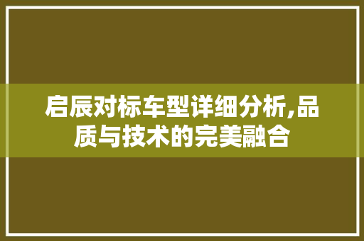 启辰对标车型详细分析,品质与技术的完美融合