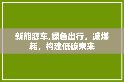 新能源车,绿色出行，减煤耗，构建低碳未来