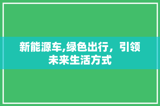 新能源车,绿色出行，引领未来生活方式