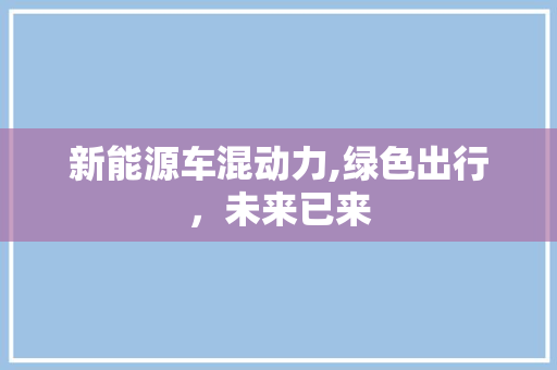 新能源车混动力,绿色出行，未来已来