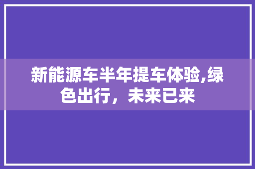 新能源车半年提车体验,绿色出行，未来已来
