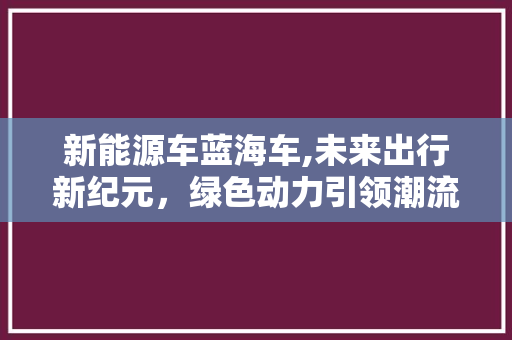 新能源车蓝海车,未来出行新纪元，绿色动力引领潮流