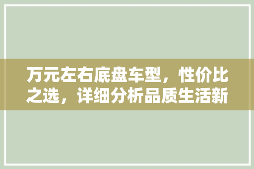 万元左右底盘车型，性价比之选，详细分析品质生活新选择