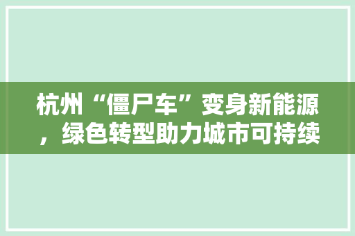 杭州“僵尸车”变身新能源，绿色转型助力城市可持续发展