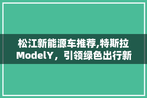 松江新能源车推荐,特斯拉ModelY，引领绿色出行新潮流