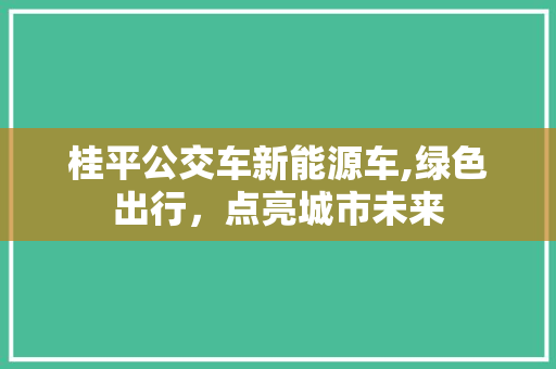 桂平公交车新能源车,绿色出行，点亮城市未来
