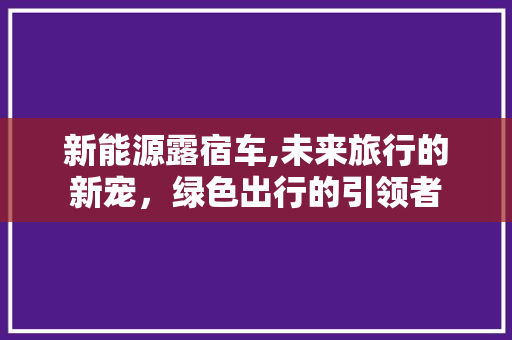 新能源露宿车,未来旅行的新宠，绿色出行的引领者