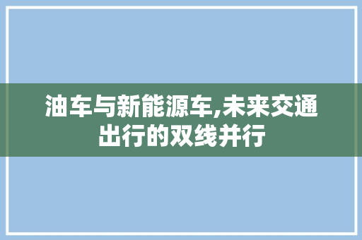 油车与新能源车,未来交通出行的双线并行