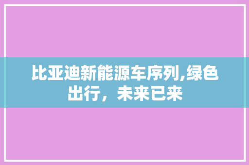比亚迪新能源车序列,绿色出行，未来已来