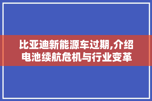 比亚迪新能源车过期,介绍电池续航危机与行业变革