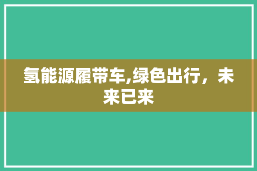 氢能源履带车,绿色出行，未来已来