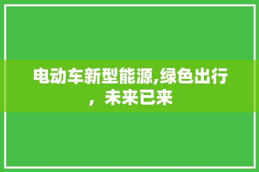 电动车新型能源,绿色出行，未来已来