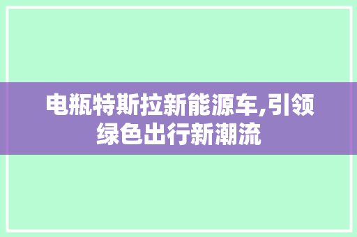 电瓶特斯拉新能源车,引领绿色出行新潮流