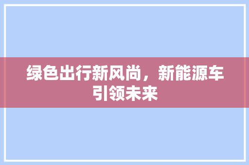 绿色出行新风尚，新能源车引领未来