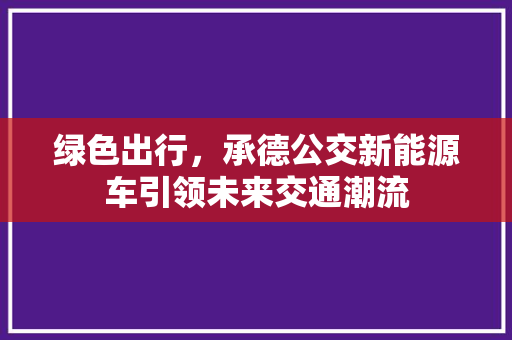 绿色出行，承德公交新能源车引领未来交通潮流