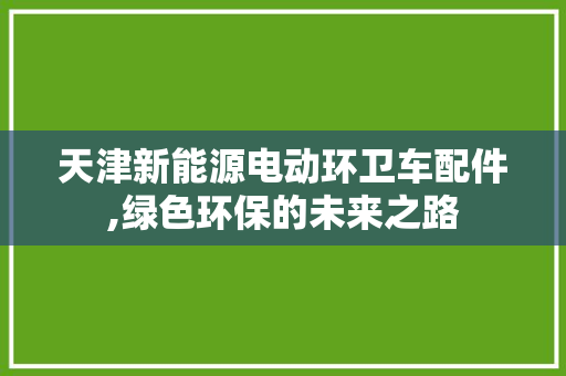 天津新能源电动环卫车配件,绿色环保的未来之路