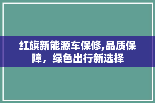 红旗新能源车保修,品质保障，绿色出行新选择
