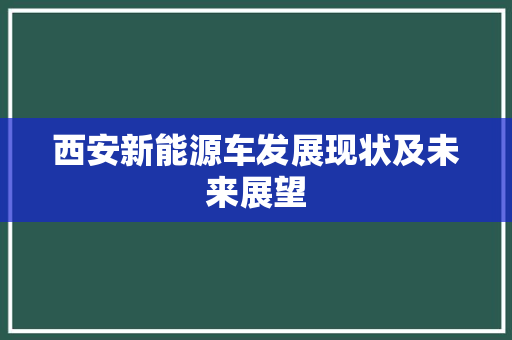 西安新能源车发展现状及未来展望