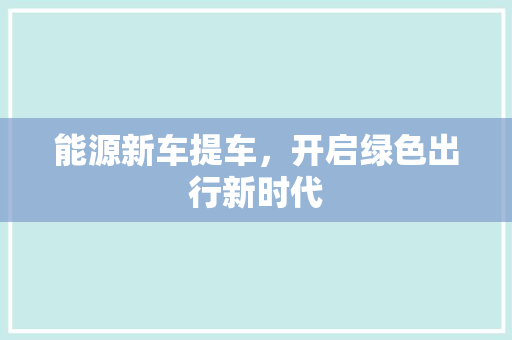 能源新车提车，开启绿色出行新时代