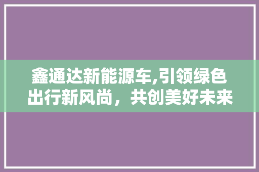 鑫通达新能源车,引领绿色出行新风尚，共创美好未来
