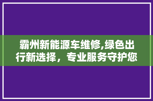 霸州新能源车维修,绿色出行新选择，专业服务守护您