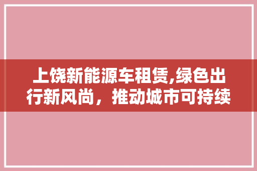 上饶新能源车租赁,绿色出行新风尚，推动城市可持续发展