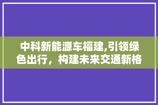 中科新能源车福建,引领绿色出行，构建未来交通新格局