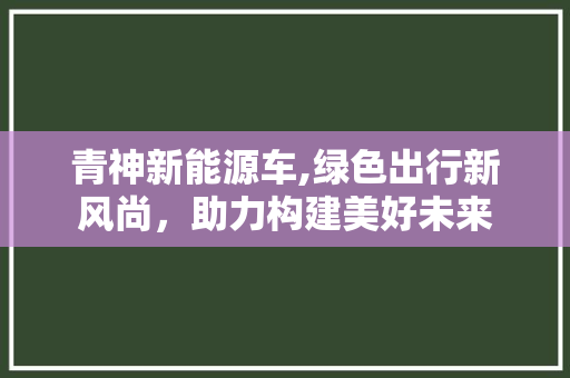 青神新能源车,绿色出行新风尚，助力构建美好未来