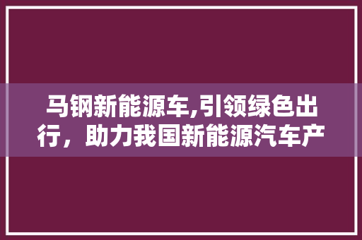 马钢新能源车,引领绿色出行，助力我国新能源汽车产业发展