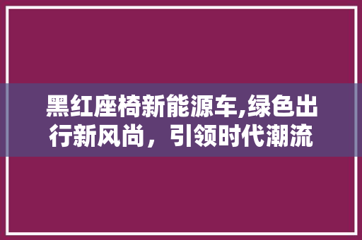黑红座椅新能源车,绿色出行新风尚，引领时代潮流