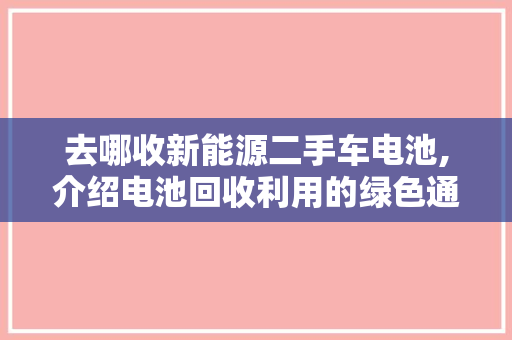 去哪收新能源二手车电池,介绍电池回收利用的绿色通道