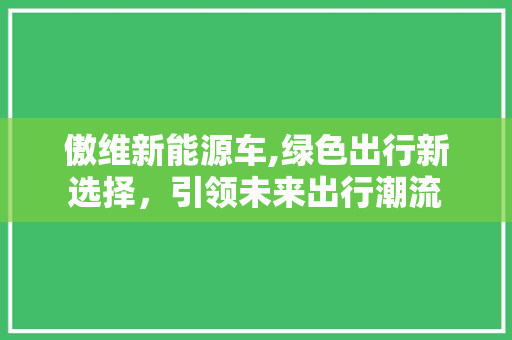 傲维新能源车,绿色出行新选择，引领未来出行潮流
