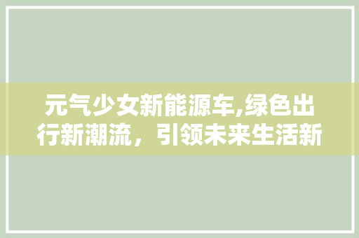 元气少女新能源车,绿色出行新潮流，引领未来生活新风尚