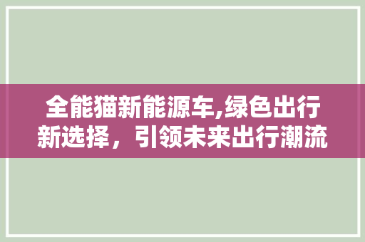 全能猫新能源车,绿色出行新选择，引领未来出行潮流