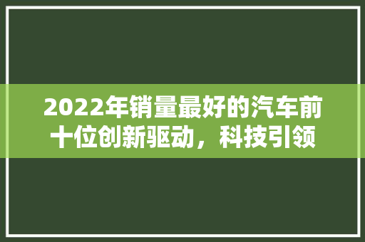 2022年销量最好的汽车前十位创新驱动，科技引领
