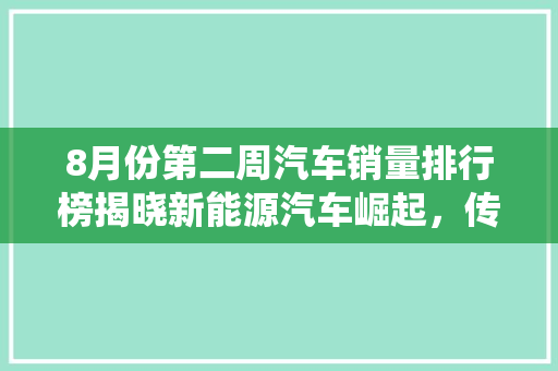 8月份第二周汽车销量排行榜揭晓新能源汽车崛起，传统车企面临挑战
